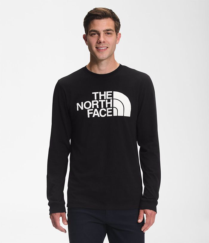 The North Face T-Shirts Heren Lange Mouw Half Dome MULS61572 - Zwart